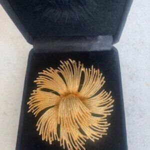 Beautiful Monet brooch!Gold tone star burst Cordelia brooch